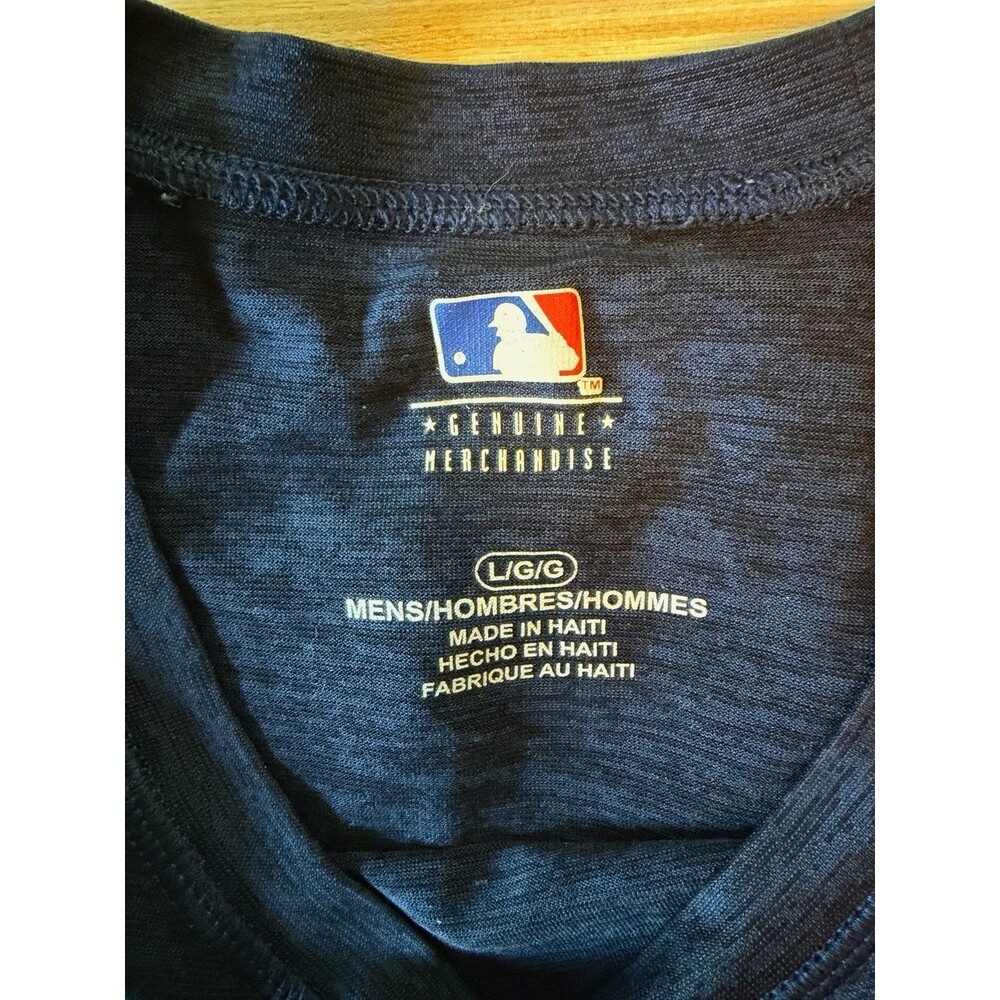 Minnesota Twins‎ MLB Men's Large Navy Blue Athletic Performance T-Shirt Red Logo - Picture 4 of 4